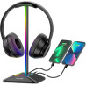 New bee Kopfhörer Ständer RGB Headset Halterung mit USB Typ-C Ladegeräten und Datenübertragung Universal Gaming Kopfhörer Halter