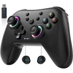 AceGamer Aurora 2.4G Wireless Bluetooth Controller für Windows PC/Switch/Stem/iOS/Android，PC Gamepad Joystick mit Hall-Effekt