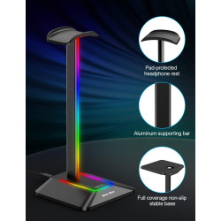 New bee Kopfhörer Ständer RGB Headset Halterung mit USB Typ-C Ladegeräten und Datenübertragung Universal Gaming Kopfhörer Halter