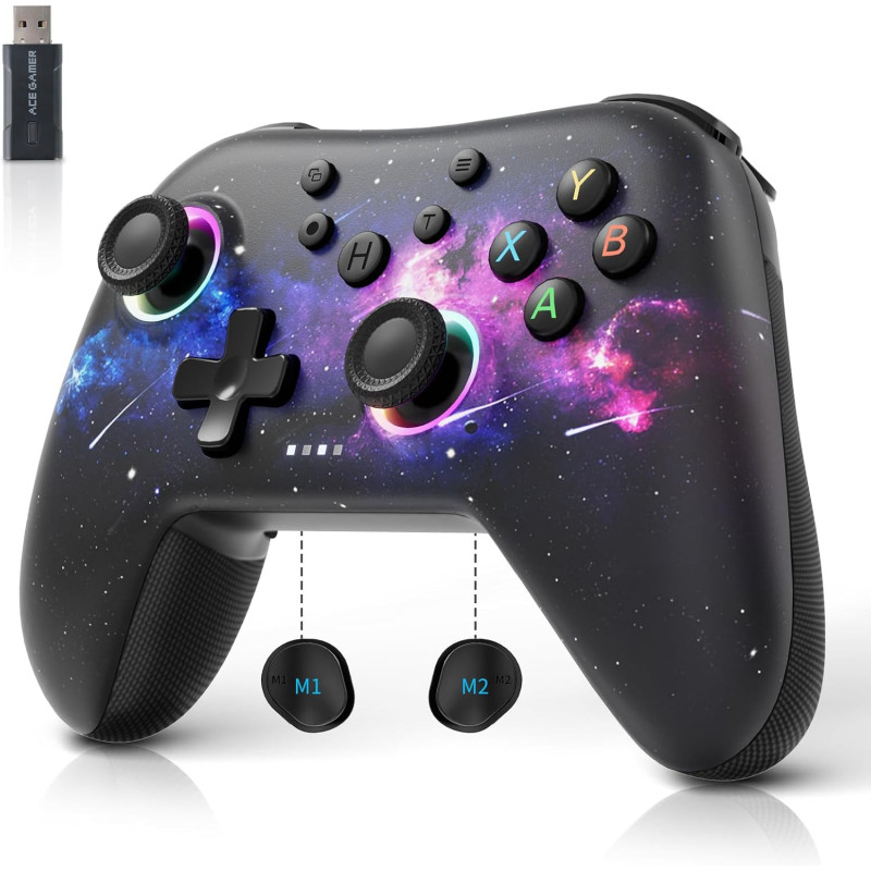 AceGamer Aurora 2.4G Wireless Bluetooth Controller für Windows PC/Switch/Stem/iOS/Android,PC Gamepad Joystick mit Hall-Effekt AceGamer Aurora 2.4G Wireless Bluetooth Controller für Windows PC/Switch/Stem/iOS/Android,PC Gamepad Joystick mit Hall-Effekt