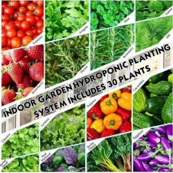 30 Pods Hydroponics Tower Garden Hydroponic Growing System Aeroponics Growing Kit for Herbs of