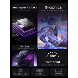 ACEMAGIC Gaming Laptop Computer - 2025 Neueste 15.6 Zoll FHD Display Laptop mit Ryzen 7 5700U Prozessor bis zu 4.3GHz, 16GB Ram