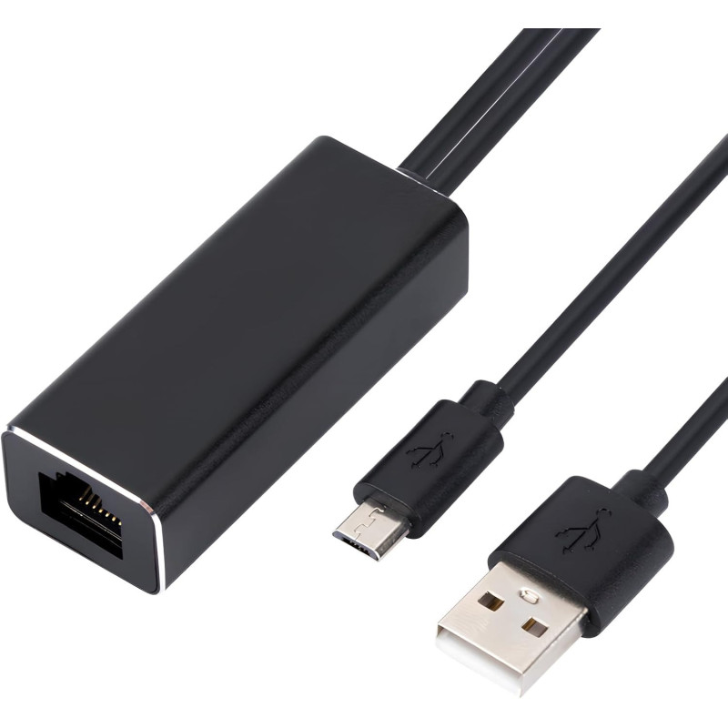 Ethernet-Adapter für Fire TV Stick & Chromecast, Micro USB auf RJ45 LAN Netzwerkadapter, 100 Mbps Ethernet-Adapter AI Affiliate