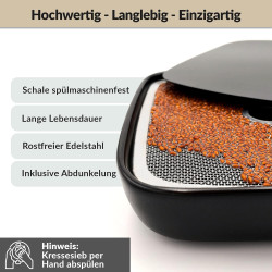 Otaro Kresse Anzuchtschalen inkl. Kressesamen (Weißgrau) | Direkt Loslegen | Edles Kressesieb, Keimschalen für Sprossen,