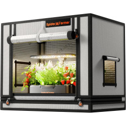 Spider Farmer Kleines Growzelt 60x40x50 cm für Aerogarden, mit Roll-up-Tür, abnehmbarem Bodenblech, 2000D Mylar-Gewebe, für