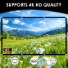 FOYIOLRU Beamer Leinwände 265 x 150 cm (120") Hochauflösende Verdickte Beamer Leinwand, Format 16:9 HD Faltbare Leinwand Beamer