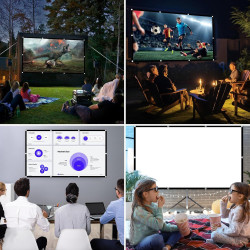 FOYIOLRU Beamer Leinwände 265 x 150 cm (120") Hochauflösende Verdickte Beamer Leinwand, Format 16:9 HD Faltbare Leinwand Beamer
