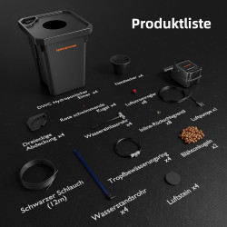 Spider Farmer DWC Hydrokultur Anbausystem mit 27 Liter/7 Gallonen Tiefwasserkultur, Neues Dreieckige Abdeckung Design,
