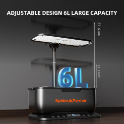 Spider Farmer SmartG12 Hydroponisches Anzuchtsystem, 12-Pods Indoor Garten mit 36W LED Pflanzenlampe Full-Spectrum, APP und WiFi