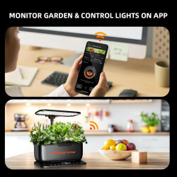 Spider Farmer SmartG12 Hydroponisches Anzuchtsystem, 12-Pods Indoor Garten mit 36W LED Pflanzenlampe Full-Spectrum, APP und WiFi