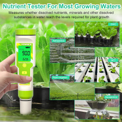 YIYEGO Digital pH Messgerät, Wasserdicht 5-in-1 Salz EC TDS Temp pH-Tester, EC PPM TDS Messgerät für Pool, Professionelle