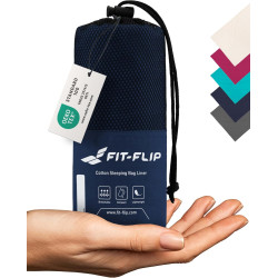 Fit-Flip Hüttenschlafsack aus Baumwolle oder Mikrofaser - ultraleichter Innenschlafsack - dünner Reiseschlafsack - kompakt,