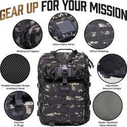 Tacticon 24BattlePack Tactical Backpack | 1 to 3 Day Assault Pack for Men 40L | Combat Veteran Owned Company | Camping Hiking