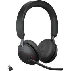 Jabra Evolve2 65 Wireless PC Headset – Noise Cancelling UC Certified Stereo Headphones with Long-Lasting Battery – USB-C