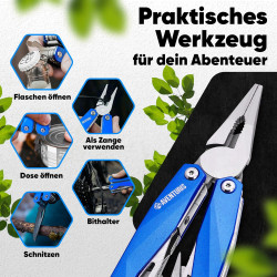 AVENTURIS® Pinkes-Multitool-Werkzeug aus Edelstahl mit 21 Funktionen, Geschenke für Frauen, Multifunktionswerkzeug mit u.a.