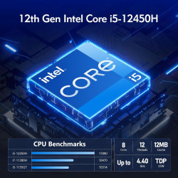 GEEKOM Mini PC IT12 mit Intel i5-12450H, Windows 11 Pro Mini Computer, 16GB RAM & 512GB SSD, 8K Quad-Display | 6X USB |