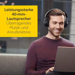 Jabra Evolve2 65 Wireless PC Headset – Noise Cancelling UC Certified Stereo Headphones with Long-Lasting Battery – USB-C