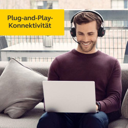 Jabra Evolve2 65 Wireless PC Headset – Noise Cancelling UC Certified Stereo Headphones with Long-Lasting Battery – USB-C