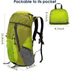 G4Free 40 l Rucksack, faltbar, Wanderrucksack, ultraleicht, Camping, Tagesrucksack