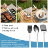 Kyraton Camping Kochgeschirr Set 15 Stück, Edelstähle Campingausrüstung, Ldeal Für Backpacking, Grillen, Camping und