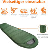 Amazon Basics Schlafsack für kaltes Wetter, zum Camping und Wandern, leicht, Mumienschlafsack, Olivgrün