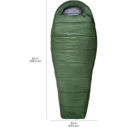 Amazon Basics Schlafsack für kaltes Wetter, zum Camping und Wandern, leicht, Mumienschlafsack, Olivgrün