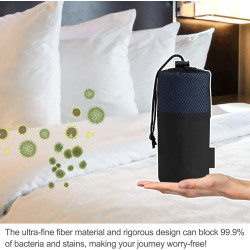 Hüttenschlafsack, Ultraleicht Reiseschlafsack Mikrofaser, Klimaanlage Quilt, Bakterien isolieren Laken mit Kissenfach, Ideal für