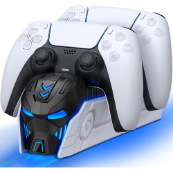 PS5 Controller Ladestation, PS5 Zubehör mit Cooles Aussehen für DualSense PS5 Controller, Ladestation für Playstation 5/Edge