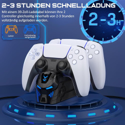 PS5 Controller Ladestation, PS5 Zubehör mit Cooles Aussehen für DualSense PS5 Controller, Ladestation für Playstation 5/Edge