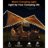 MoKo Camping Lichterkette Aufrollbar, 3-in-1 Tragbare Wiederaufladbare LED Lichterkette mit 8 Beleuchtungsmodi, Wasserdichte
