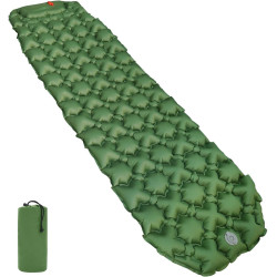 Amazon Basics Camping-Isomatte, leicht, wasserdicht, mit Fußpumpe, 5,6 cm dick, Olivgrün, M