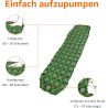 Amazon Basics Camping-Isomatte, leicht, wasserdicht, mit Fußpumpe, 5,6 cm dick, Olivgrün, M