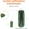 Amazon Basics Camping-Isomatte, leicht, wasserdicht, mit Fußpumpe, 5,6 cm dick, Olivgrün, M