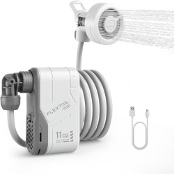 FLEXTAILGEAR Max Shower, Tragbare Campingdusche mit Akku und USB-C, Zwei Durchflussmodi, Outdoor-Dusche mit Pumpe & 2,2m