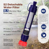 Membrane Solutions Wasserfilter Outdoor WS02, abnehmbare 4-Stufen 0,1-Mikron tragbare Wasserfilter Camping, 5.000L