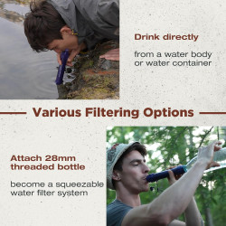 Membrane Solutions Wasserfilter Outdoor WS02, abnehmbare 4-Stufen 0,1-Mikron tragbare Wasserfilter Camping, 5.000L