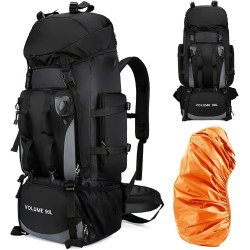 Aolawco Wanderrucksack 90L, Trekkingrucksack Wanderrucksack, Rucksack Reiserucksack Herren Damen Atmungsaktiv mit Regenschutz,