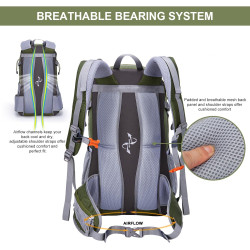 Mountaintop 40L Wanderrucksack Herren Damen Trekkingrucksack Outdoor Rucksäcke für Camping Wandern Reisen, 55 x 35 x 25 cm