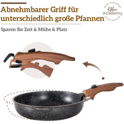 Kitchen Academy Topfset 10tlg, Topf Pfannenset mit Glasdeckeln, Marmorbeschichtung Antihaft-Versiegelung Kochgeschirr-Set,