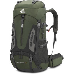 Bseash 60 l wasserdichter leichter Wanderrucksack mit Regenschutz, Outdoor-Sport, Reisen, Tagesrucksack für Klettern, Camping,
