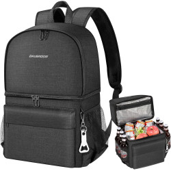 Kühlrucksack 2-IN-1 Isoliertasche groß Kühltasche Thermo Rucksack Auslaufsichere Rucksack mit Kühlfach Perfekt für Picknicks,