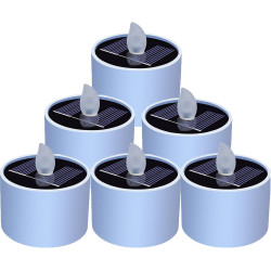 Solar Teelichter, 6 Stück Solar LED Kerze Außen Wasserdicht Kerzen, Flammenlose Kerzenlicht Solar, Romantische Deko Für Party