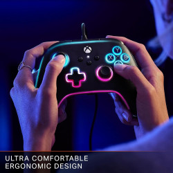 Kabelgebundener PowerA-Advantage-Controller für Xbox Series X|S mit Lumectra - Schwarz, Gamepad, kabelgebundener
