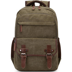 DEEVORCA Retro Rucksack Herren Elegant Groß Kapazität Tagesrucksack für 15 Zoll Laptop mit Griff Mehrere Taschen Schulrucksack