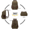 DEEVORCA Retro Rucksack Herren Elegant Groß Kapazität Tagesrucksack für 15 Zoll Laptop mit Griff Mehrere Taschen Schulrucksack