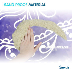 Sunlit Silky Soft Boho Sand Proof Beach Blanket Sand Proof Mat with Corner Pockets and Mesh Bag 6' x 7' for Beach Party, Travel,