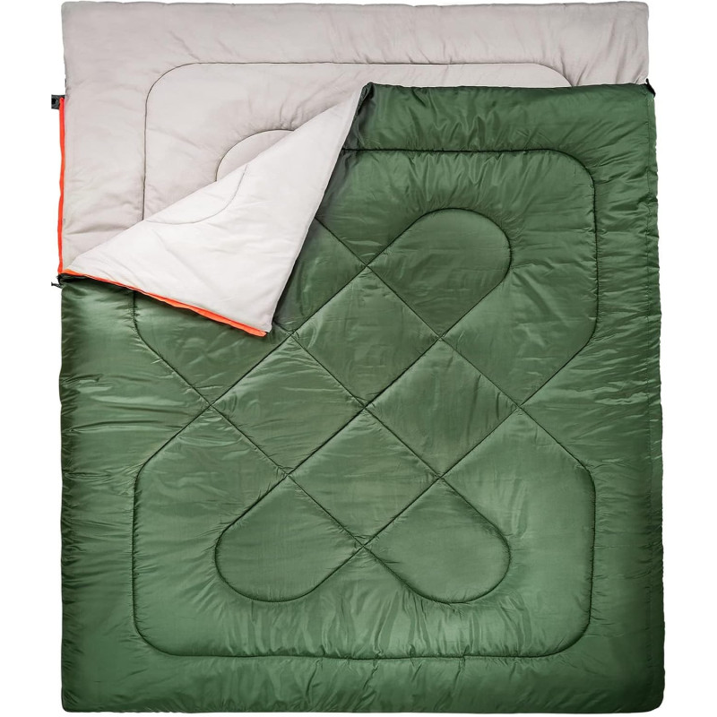 Amazon Basics Rechteckig Schlafsack für kaltes Wetter, zum Camping und Wandern, Queensize-Größe für zwei Personen, Double, Amazon Basics Rechteckig Schlafsack für kaltes Wetter, zum Camping und Wandern, Queensize-Größe für zwei Personen, Double,