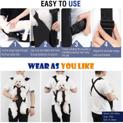Pawaboo Haustier Rucksack Hund Tragetasche, Verstellbar Beinen heraus Rucksäcke Haustier Tragbar Reisetasche, Atmungsaktiv und