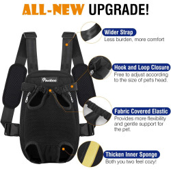 Pawaboo Haustier Rucksack Hund Tragetasche, Verstellbar Beinen heraus Rucksäcke Haustier Tragbar Reisetasche, Atmungsaktiv und