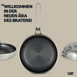 Campo Libre.® Enzo I Camping Kochgeschirr aus Edelstahl I kompaktes Campinggeschirr I Outdoor Kochgeschirr induktionsgeeignet I